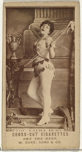 Card Number 719, Laura Burt, from the Actors and Actresses series (N145-3) issued by Duke Sons & Co. to promote Cross Cut Cigarettes