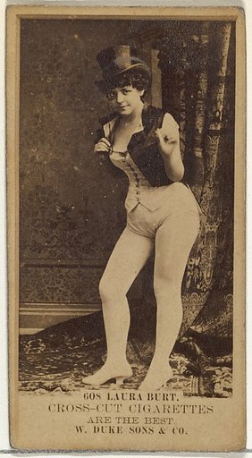 Card Number 608, Laura Burt, from the Actors and Actresses series (N145-3) issued by Duke Sons & Co. to promote Cross Cut Cigarettes