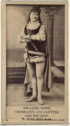 Card Number 320, Laura Burt, from the Actors and Actresses series (N145-3) issued by Duke Sons & Co. to promote Cross Cut Cigarettes