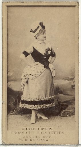 Card Number 354, Netta Byron, from the Actors and Actresses series (N145-3) issued by Duke Sons & Co. to promote Cross Cut Cigarettes