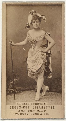 Card Number 359, Nellie Chossay, from the Actors and Actresses series (N145-3) issued by Duke Sons & Co. to promote Cross Cut Cigarettes