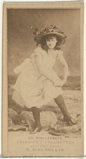 Card Number 638, Miss Clement, from the Actors and Actresses series (N145-3) issued by Duke Sons & Co. to promote Cross Cut Cigarettes