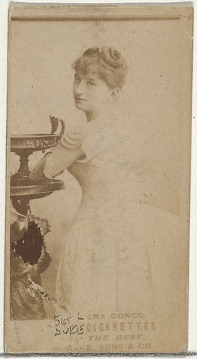 Card Number 545, Lena Congo, from the Actors and Actresses series (N145-3) issued by Duke Sons & Co. to promote Cross Cut Cigarettes