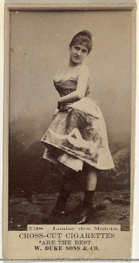 Card Number 738, Louise des Maiets, from the Actors and Actresses series (N145-3) issued by Duke Sons & Co. to promote Cross Cut Cigarettes