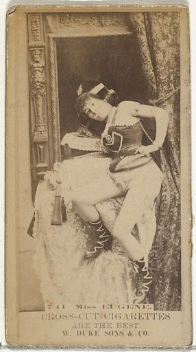 Card Number 711, Miss Eugene, from the Actors and Actresses series (N145-3) issued by Duke Sons & Co. to promote Cross Cut Cigarettes