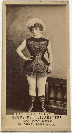 Card Number 715, Lily Gray, from the Actors and Actresses series (N145-3) issued by Duke Sons & Co. to promote Cross Cut Cigarettes