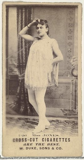 Card Number 726, Miss Jones, from the Actors and Actresses series (N145-3) issued by Duke Sons & Co. to promote Cross Cut Cigarettes