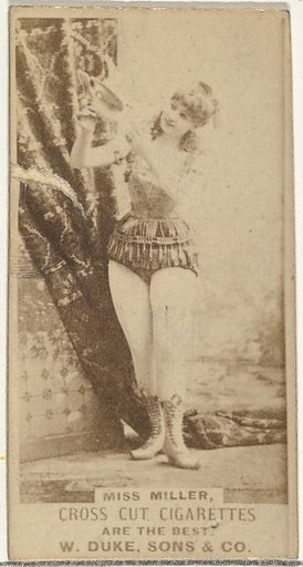 Miss Miller, from the Actors and Actresses series (N145-3) issued by Duke Sons & Co. to promote Cross Cut Cigarettes
