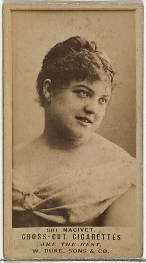 Card Number 581, Nacivet, from the Actors and Actresses series (N145-3) issued by Duke Sons & Co. to promote Cross Cut Cigarettes