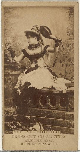 Card Number 737, Miss Sheible, from the Actors and Actresses series (N145-3) issued by Duke Sons & Co. to promote Cross Cut Cigarettes