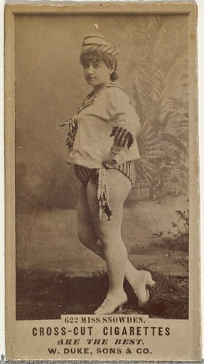 Card Number 622, Miss Snowden, from the Actors and Actresses series (N145-3) issued by Duke Sons & Co. to promote Cross Cut Cigarettes