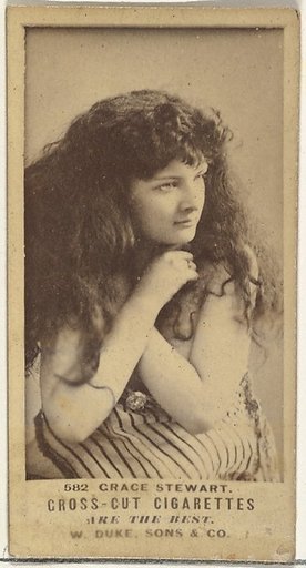 Card Number 582, Grace Stewart, from the Actors and Actresses series (N145-3) issued by Duke Sons & Co. to promote Cross Cut Cigarettes