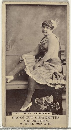 Card Number 731, Miss Turner, from the Actors and Actresses series (N145-3) issued by Duke Sons & Co. to promote Cross Cut Cigarettes