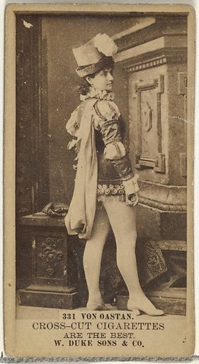 Card Number 331, Von Oastan, from the Actors and Actresses series (N145-3) issued by Duke Sons & Co. to promote Cross Cut Cigarettes
