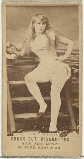 Card Number 701, Miss Ada Webb, from the Actors and Actresses series (N145-3) issued by Duke Sons & Co. to promote Cross Cut Cigarettes