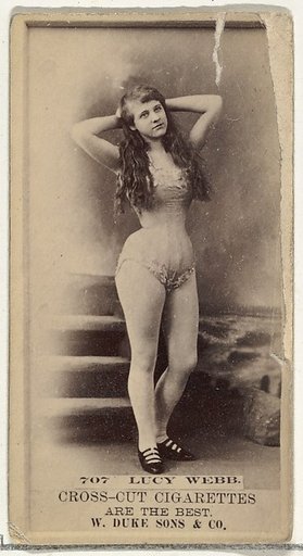 Card Number 707, Lucy Webb, from the Actors and Actresses series (N145-3) issued by Duke Sons & Co. to promote Cross Cut Cigarettes