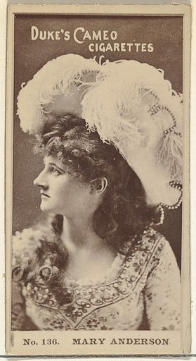 Card Number 136, Mary Anderson, from the Actors and Actresses series (N145-4) issued by Duke Sons & Co. to promote Cameo Cigarettes