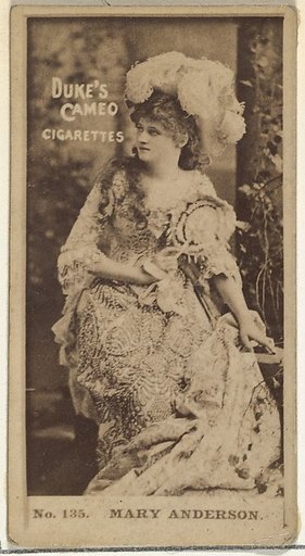 Card Number 135, Mary Anderson, from the Actors and Actresses series (N145-4) issued by Duke Sons & Co. to promote Cameo Cigarettes