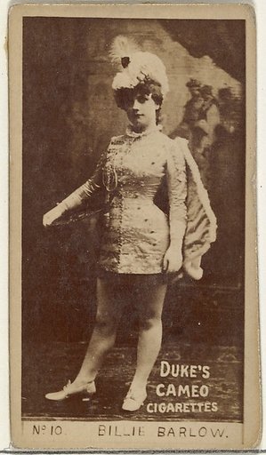 Card Number 10, Billie Barlow, from the Actors and Actresses series (N145-4) issued by Duke Sons & Co. to promote Cameo Cigarettes