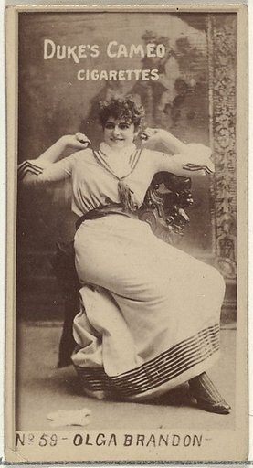 Card Number 59, Olga Brandon, from the Actors and Actresses series (N145-4) issued by Duke Sons & Co. to promote Cameo Cigarettes