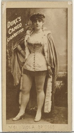Card Number 51, Viola Bridges, from the Actors and Actresses series (N145-4) issued by Duke Sons & Co. to promote Cameo Cigarettes