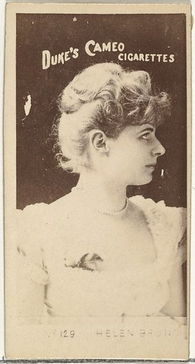 Card Number 129, Miss Helen Brum, from the Actors and Actresses series (N145-4) issued by Duke Sons & Co. to promote Cameo Cigarettes