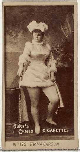 Card Number 132, Emma Carson, from the Actors and Actresses series (N145-4) issued by Duke Sons & Co. to promote Cameo Cigarettes