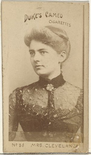 Card Number 86, Mrs. Cleveland, from the Actors and Actresses series (N145-4) issued by Duke Sons & Co. to promote Cameo Cigarettes