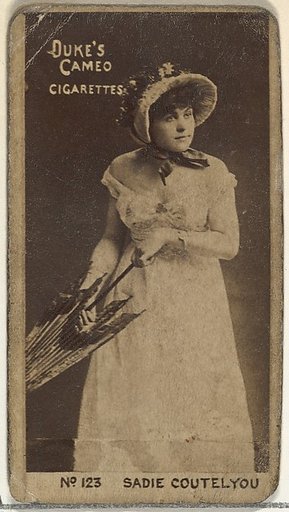 Card Number 123, Sadie Cortelyou, from the Actors and Actresses series (N145-4) issued by Duke Sons & Co. to promote Cameo Cigarettes