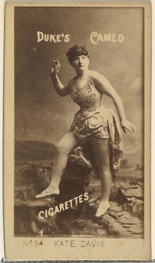 Card Number 54, Kate Davis, from the Actors and Actresses series (N145-4) issued by Duke Sons & Co. to promote Cameo Cigarettes