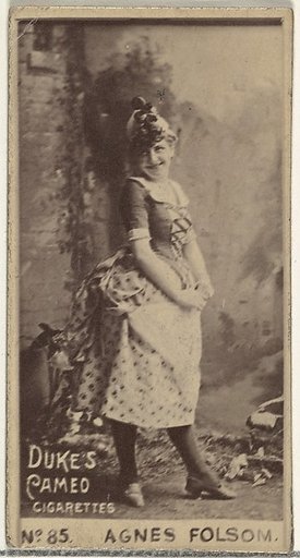 Card Number 85, Agnes Folsom, from the Actors and Actresses series (N145-4) issued by Duke Sons & Co. to promote Cameo Cigarettes