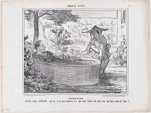 Villégiature, from Croquis d'Été, published in Le Charivari, August 22, 1856