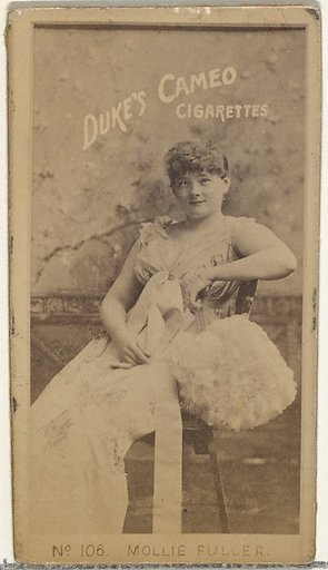 Card Number 107, Mollie Fuller, from the Actors and Actresses series (N145-4) issued by Duke Sons & Co. to promote Cameo Cigarettes