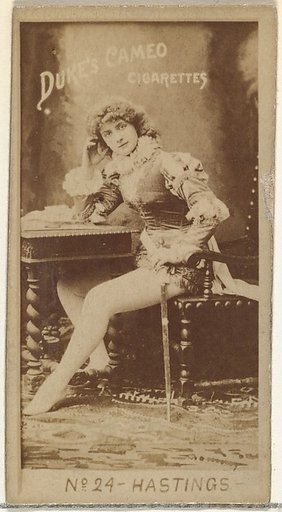 Card Number 24, Hastings, from the Actors and Actresses series (N145-4) issued by Duke Sons & Co. to promote Cameo Cigarettes
