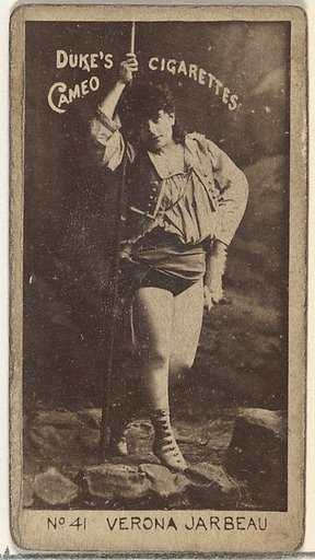 Card Number 41, Vernona Jarbeau, from the Actors and Actresses series (N145-4) issued by Duke Sons & Co. to promote Cameo Cigarettes