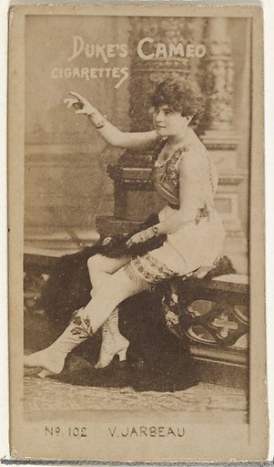 Card Number 102, Vernona Jarbeau, from the Actors and Actresses series (N145-4) issued by Duke Sons & Co. to promote Cameo Cigarettes