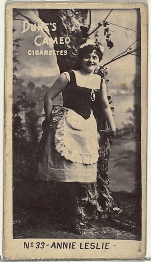 Card Number 33, Annie Leslie, from the Actors and Actresses series (N145-4) issued by Duke Sons & Co. to promote Cameo Cigarettes