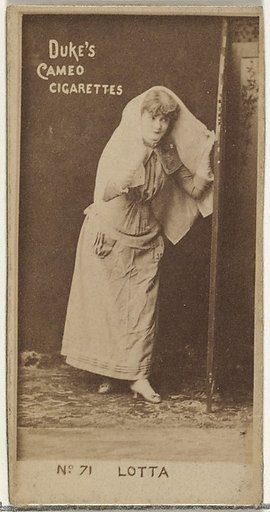 Card Number 71, Lotta, from the Actors and Actresses series (N145-4) issued by Duke Sons & Co. to promote Cameo Cigarettes