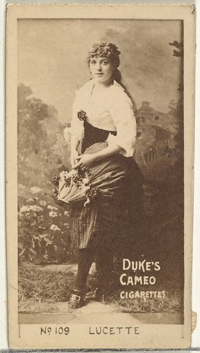 Card Number 109, Lucette, from the Actors and Actresses series (N145-4) issued by Duke Sons & Co. to promote Cameo Cigarettes