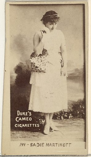 Card Number 144, Sadie Martinot, from the Actors and Actresses series (N145-4) issued by Duke Sons & Co. to promote Cameo Cigarettes