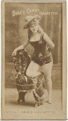 Card Number 114, Agnes Melnotte, from the Actors and Actresses series (N145-4) issued by Duke Sons & Co. to promote Cameo Cigarettes