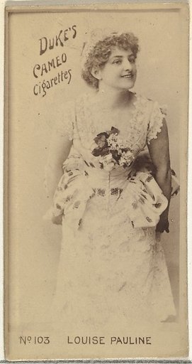 Card Number 103, Louise Pauline, from the Actors and Actresses series (N145-4) issued by Duke Sons & Co. to promote Cameo Cigarettes