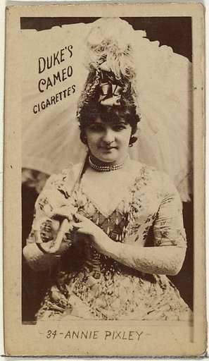 Card Number 34, Annie Pixley, from the Actors and Actresses series (N145-4) issued by Duke Sons & Co. to promote Cameo Cigarettes