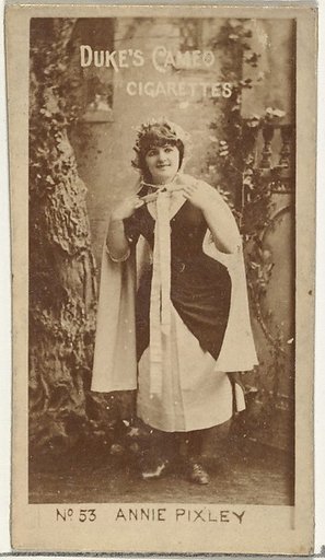 Card Number 53, Annie Pixley, from the Actors and Actresses series (N145-4) issued by Duke Sons & Co. to promote Cameo Cigarettes