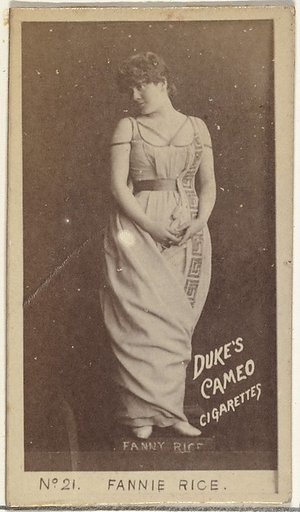 Card Number 21, Fannie Rice, from the Actors and Actresses series (N145-4) issued by Duke Sons & Co. to promote Cameo Cigarettes