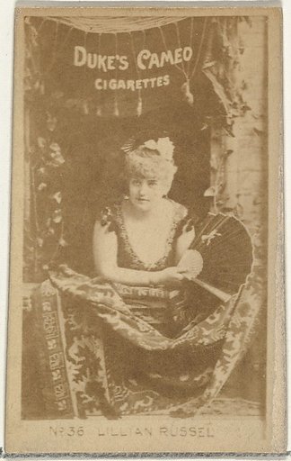 Card Number 36, Lillian Russell, from the Actors and Actresses series (N145-4) issued by Duke Sons & Co. to promote Cameo Cigarettes