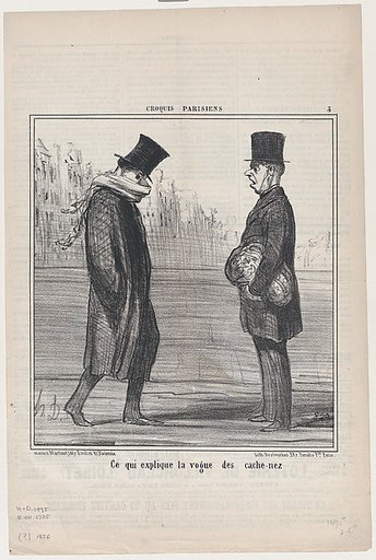 Ce qui explique la voue des cache-nez, from "Croquis Parisiens"