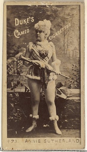 Card Number 73, Annie Sutherland, from the Actors and Actresses series (N145-4) issued by Duke Sons & Co. to promote Cameo Cigarettes