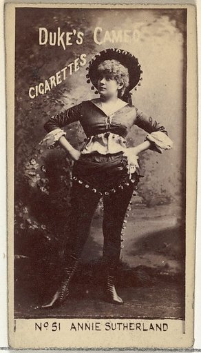 Card Number 51, Annie Sutherland, from the Actors and Actresses series (N145-4) issued by Duke Sons & Co. to promote Cameo Cigarettes