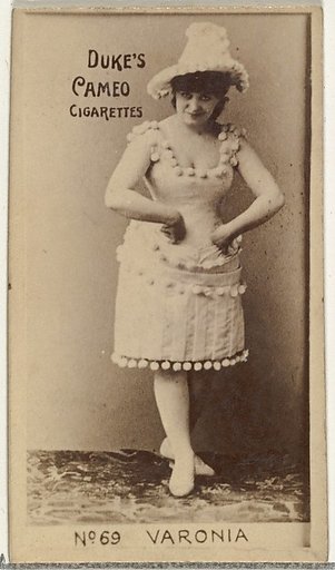 Card Number 69, Irene Varonia, from the Actors and Actresses series (N145-4) issued by Duke Sons & Co. to promote Cameo Cigarettes